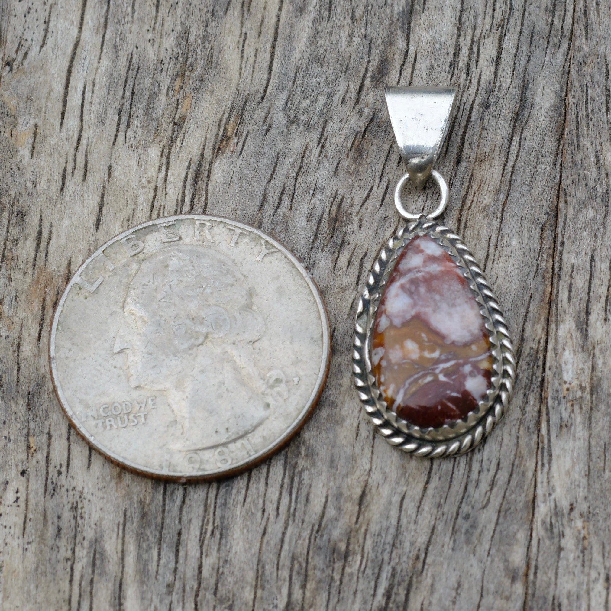Vintage Sterling White Buffalo Pendant