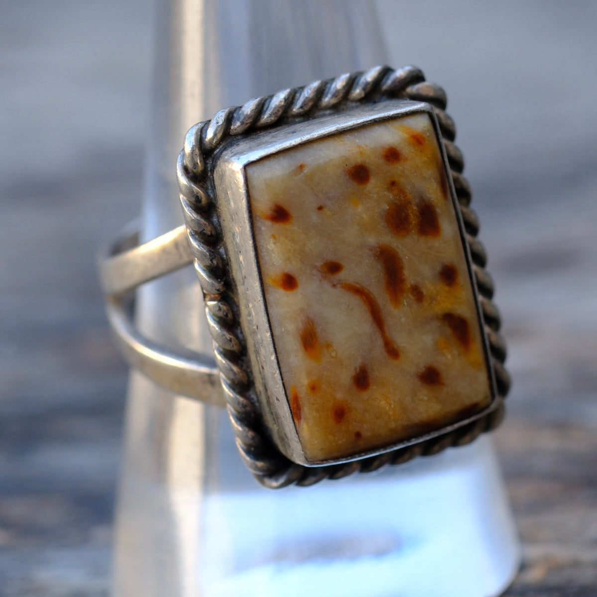 Vintage Sterling Jasper Ring 10