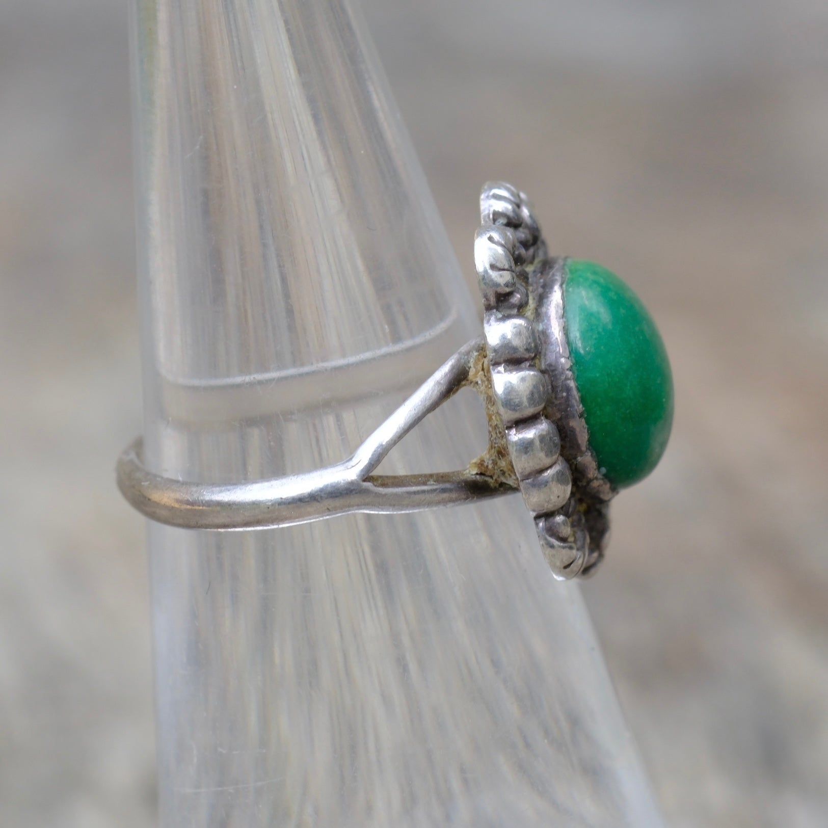 Vintage Sterling Turquoise Ring 4.75