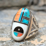Vintage Sterling Zuni Inlay Ring 10