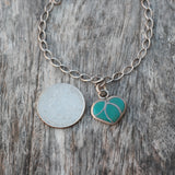 Vintage Sterling Turquoise Heart Bracelet