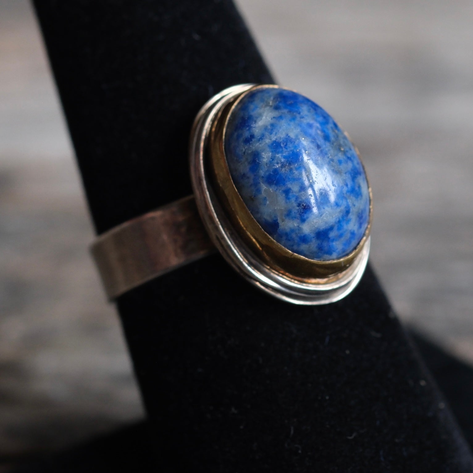 Vintage Sterling Lapis Ring 7.25