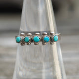 Vintage Sterling Snake Eye Turquoise Band 6.75