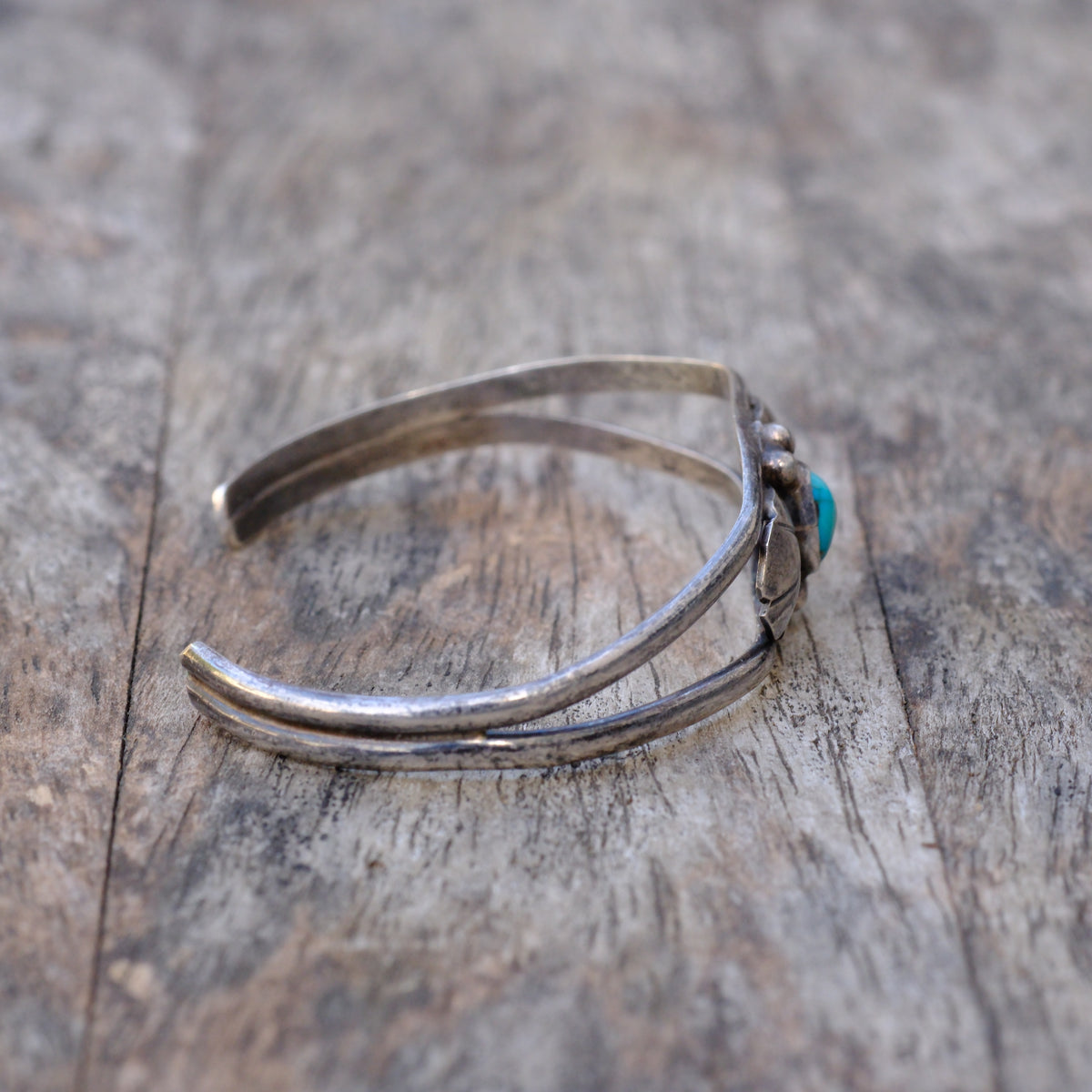 Vintage Sterling Turquoise Winged Cuff Bracelet