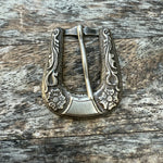 Vintage Sterling Floral Ladies Belt Buckle