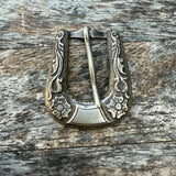 Vintage Sterling Floral Ladies Belt Buckle