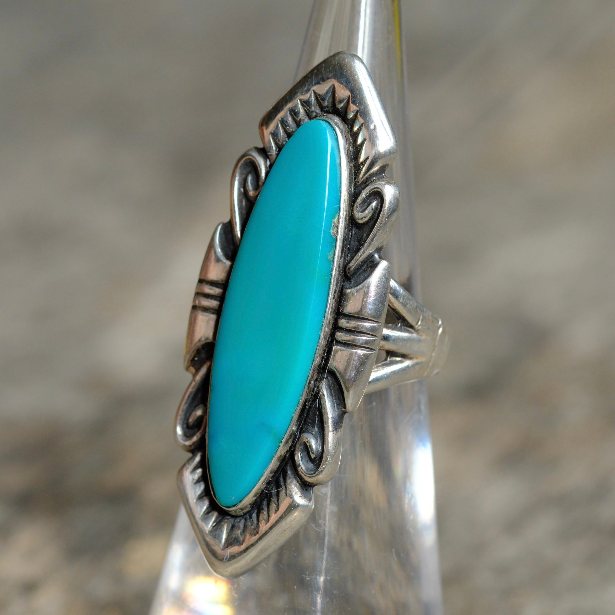Vintage Sterling Turquoise Ring 4