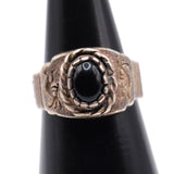 Vintage Sterling Onyx Kokopelli Ruing 4.75