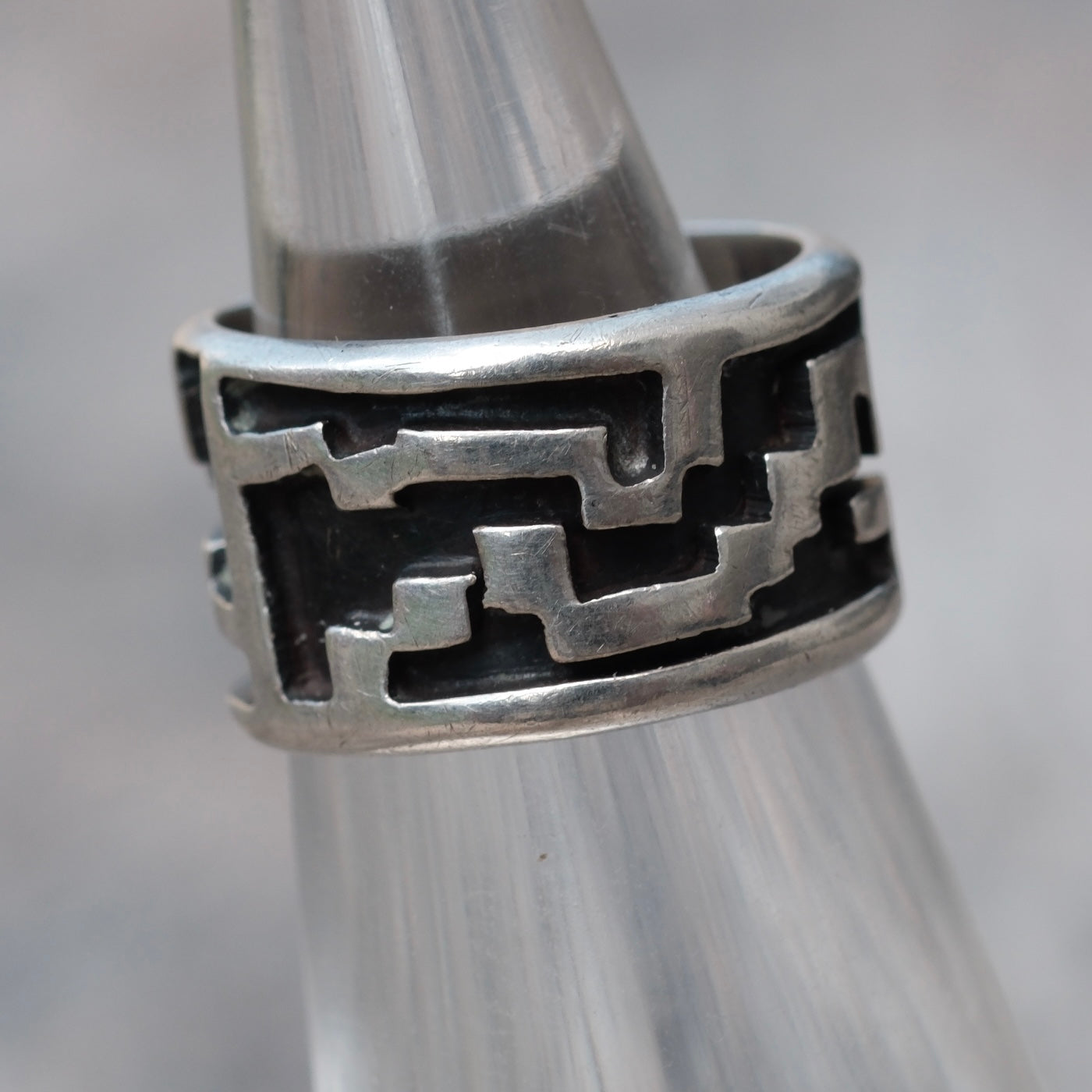 Vintage Sterling Tribal Band Ring 3