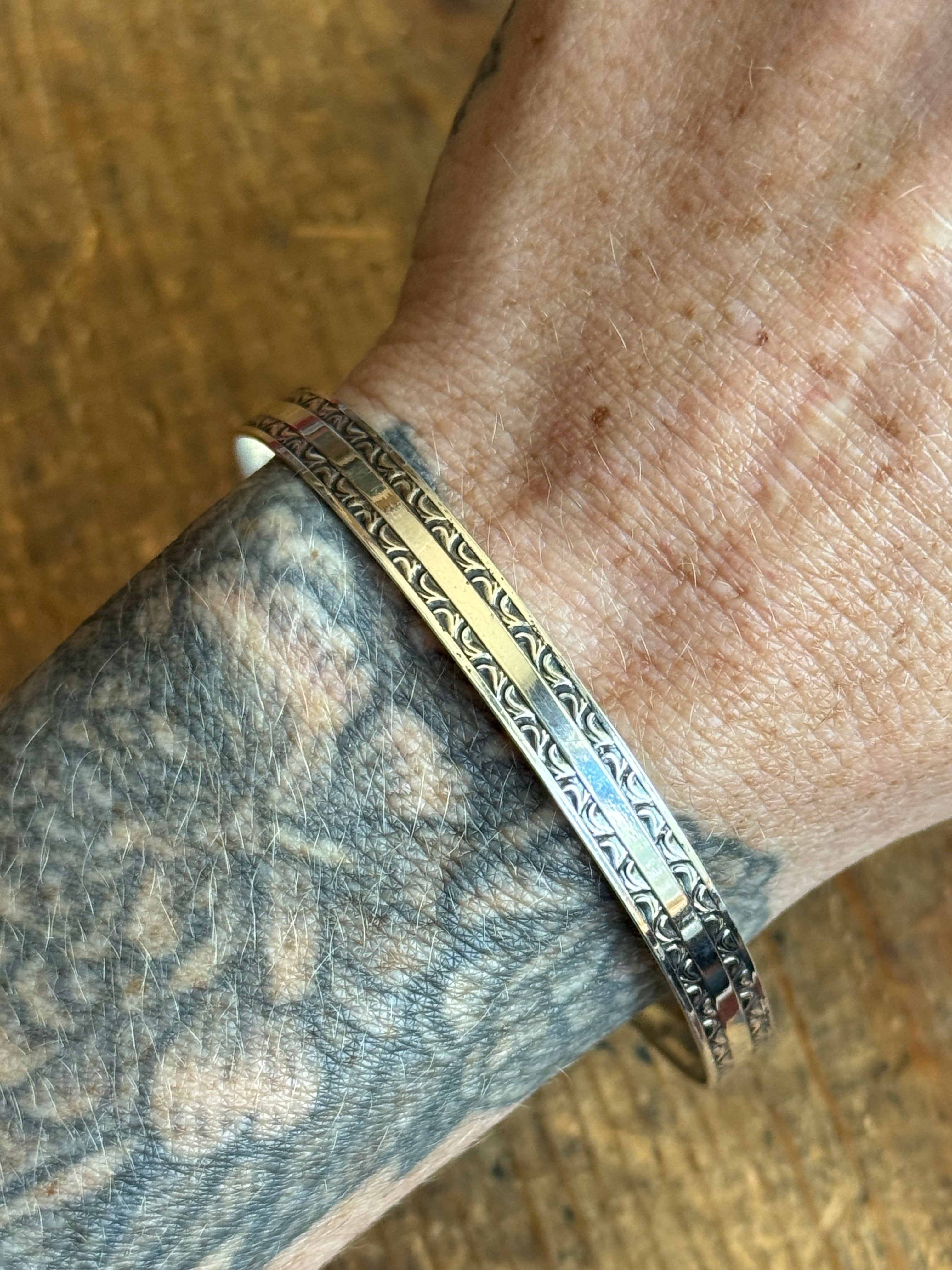 Vintage Sterling Silver Stamped Bangle