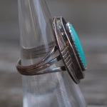 Vintage Sterling Turquoise Ring 6.75