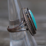 Vintage Sterling Turquoise Ring 6.75