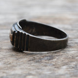 Vintage Sterling and Gold Manila Band Ring 9.25