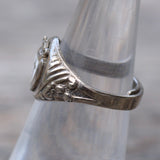 Vintage Sterling Silver Cross Adjustable Ring 5.5