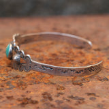 Vintage Sterling Turquoise Stamped Cuff Bracelet