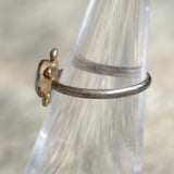 Vintage Sterling Turquoise Inlay Turtle Ring 4.5