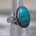 Vintage Sterling Turquoise Roper Ring 3