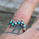 Vintage Sterling Turquoise Band 7.5