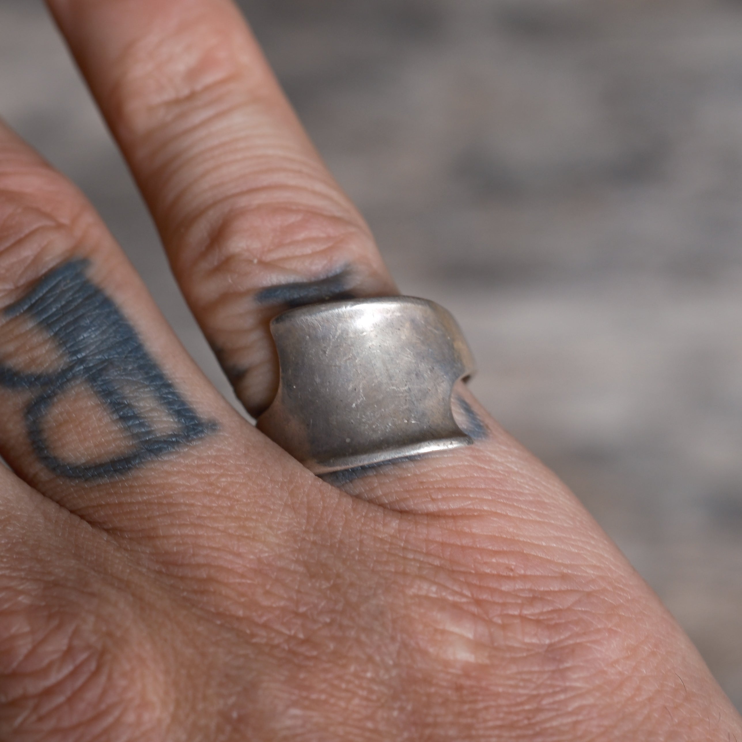 Vintage Sterling Silver Modernist Ring 8