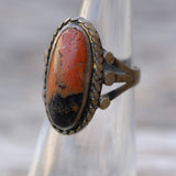 Vintage Sterling Petrified Wood Ring 4