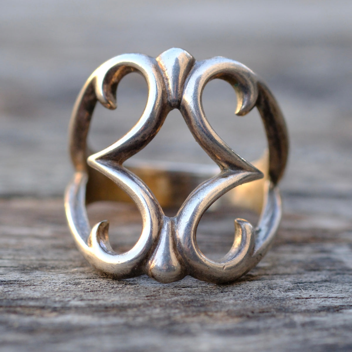Vintage Sterling Silver Sandcast Ring 5