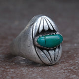 Vintage Sterling Turquoise Chunky Ring 10