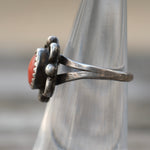 Vintage Sterling Coral Ring 4.75
