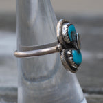 Vintage Sterling Effie Turquoise Snake Ring 6.75