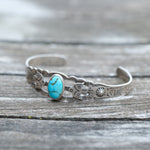 Vintage Sterling Turquoise Thunderbird Cuff