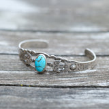 Vintage Sterling Turquoise Thunderbird Cuff