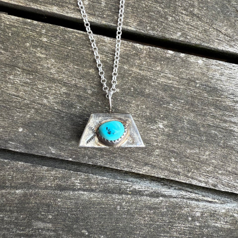 Vintage Sterling Turquoise Bell Necklace