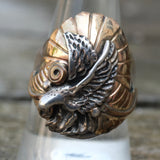 Vintage Sterling And Copper Eagle Ring 10