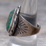 Vintage Sterling Turquoise Stamped Band Ring 8.75