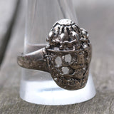 Vintage White Bronze Biker Ring 12