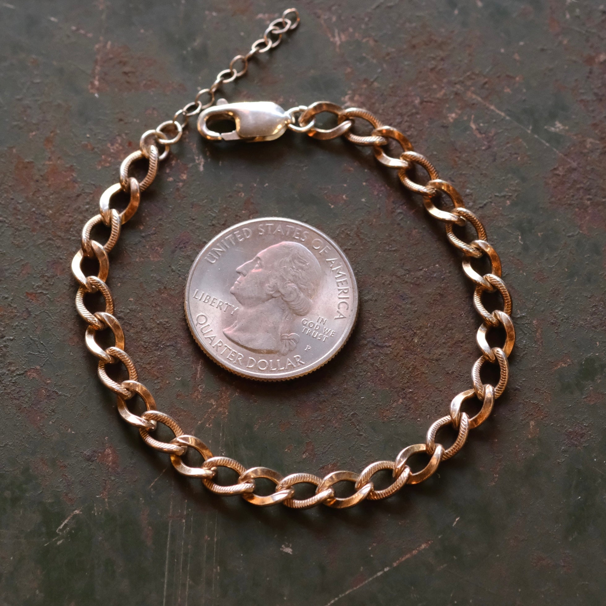 Vintage Sterling Silver Curb Chain Bracelet