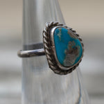 Vintage Sterling Turquoise Roper Ring 4.75