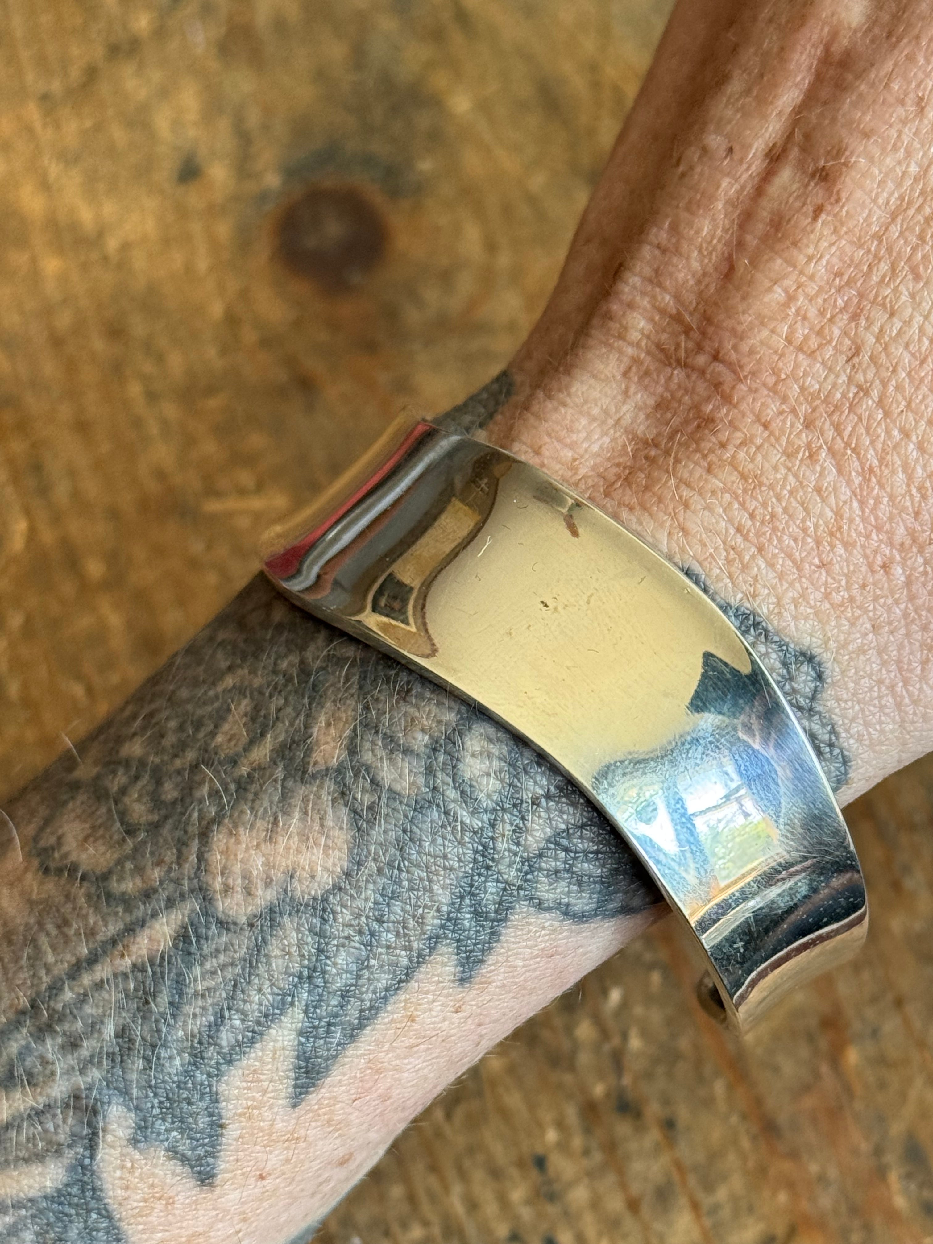 Vintage Sterling Silver Modernist wave Cuff