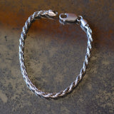 Vintage Sterling Silver Twisted Chain Bracelet 6.75"