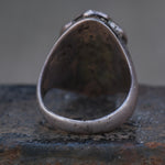 Vintage Sterling Turquoise Inlay Chain Ring 10