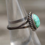 Vintage Sterling Turquoise Roper Ring 5.75