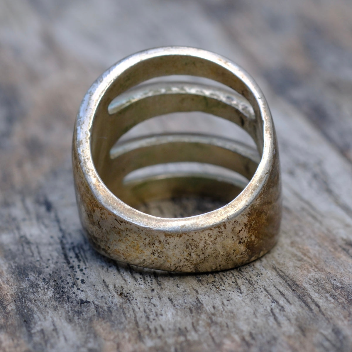 Vintage Sterling Silver Heavy Cast Ring 7