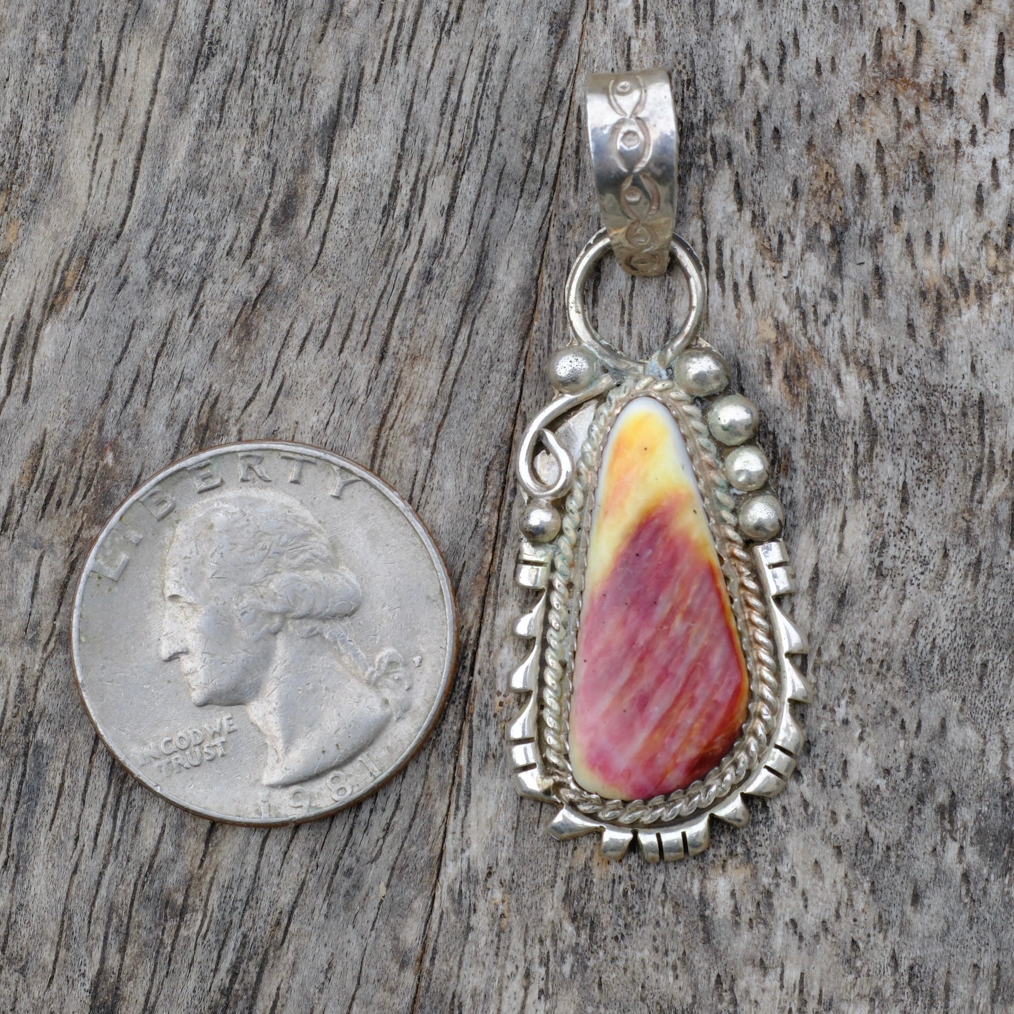 Vintage Sterling Spiny Oyster Pendant