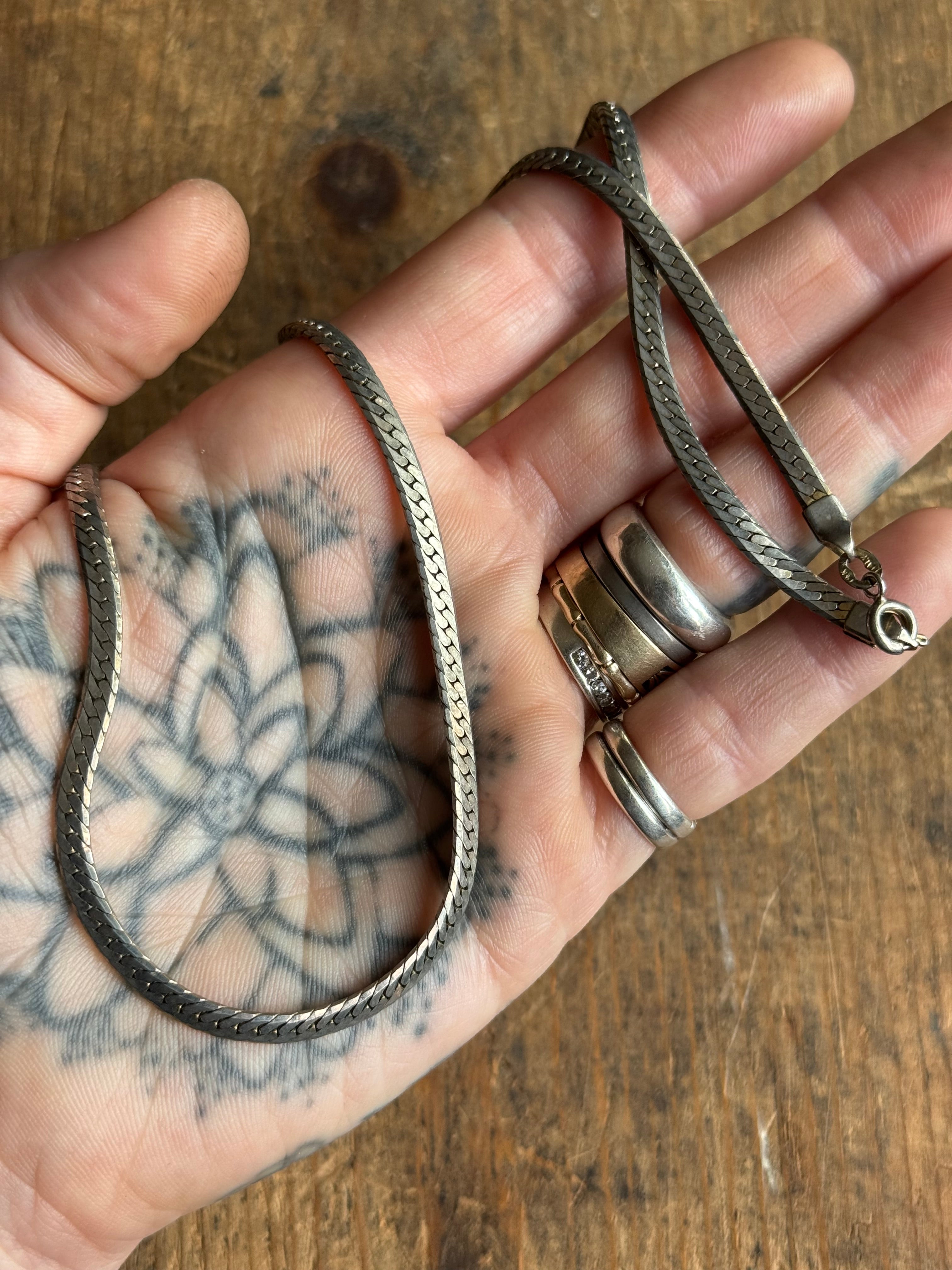Vintage Sterling Silver 20” Herringbone Chain