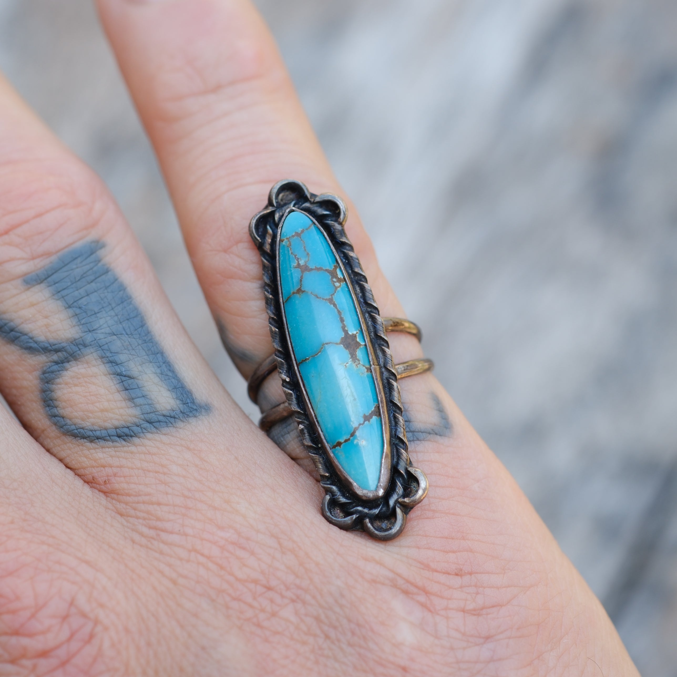 Vintage Sterling Turquoise Ring 6