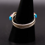 Vintage Sterling Multistone Inlay CZ Ring 8.75
