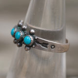Vintage Sterling Turquoise Band 5.5