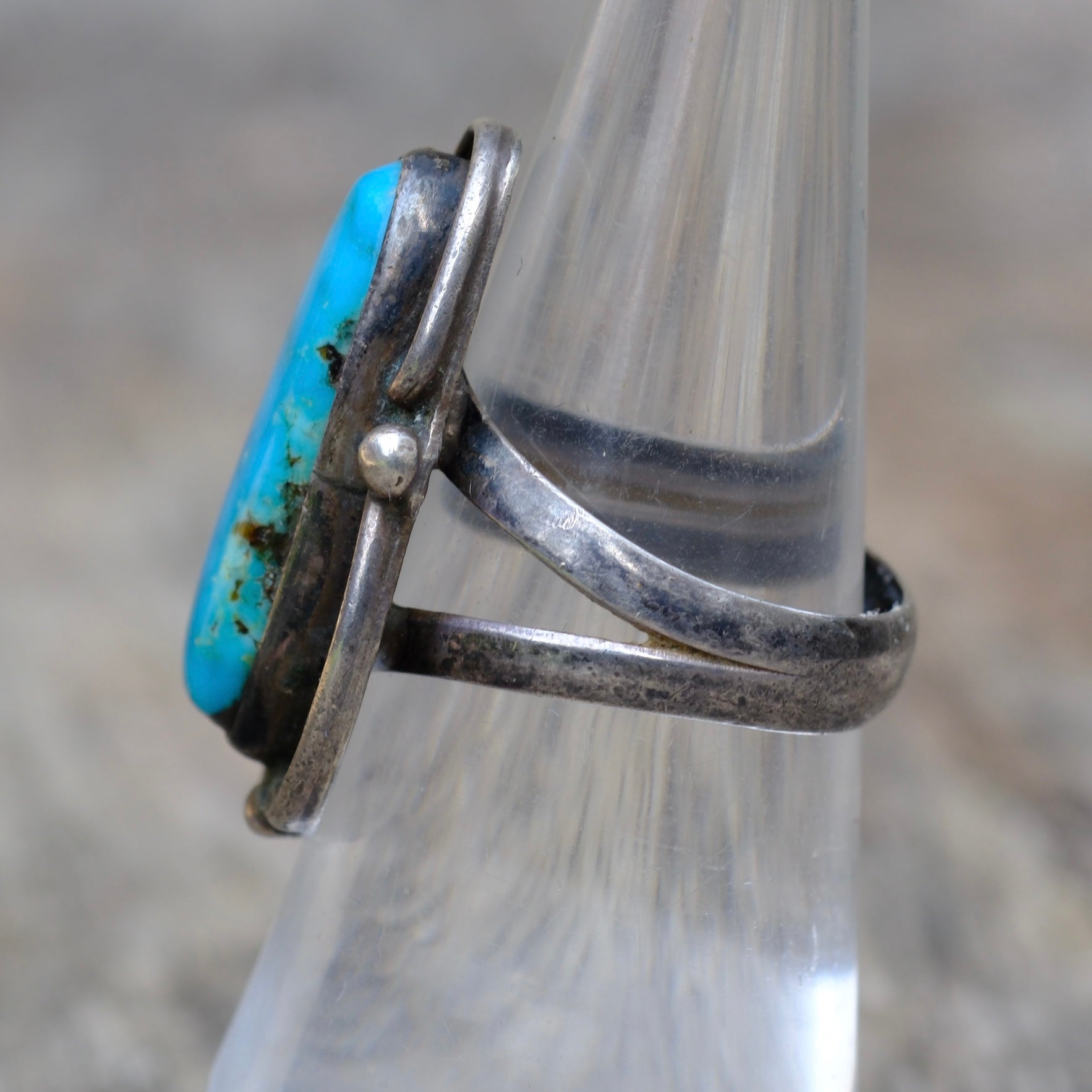 Vintage Sterling Turquoise Ring 6.25