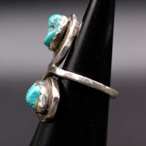 Vintage Sterling 2-Stone Turquoise Ring 5.5