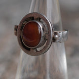 Vintage Sterling Red Glass Ring 5