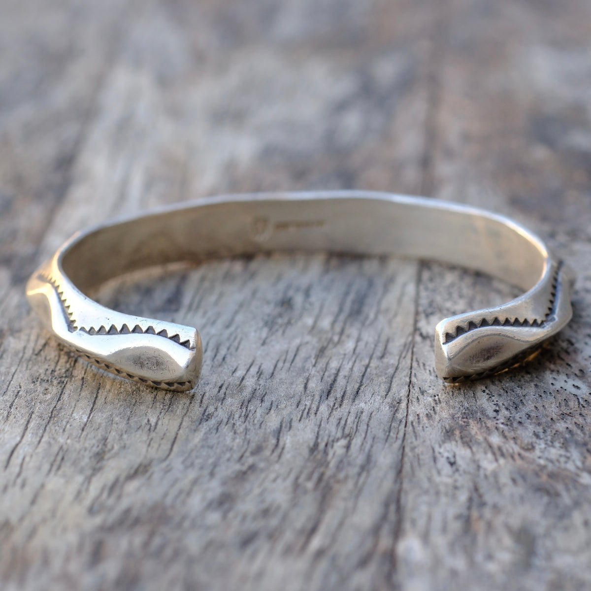 Vintage Sterling Silver Stamped Cuff Bracelet